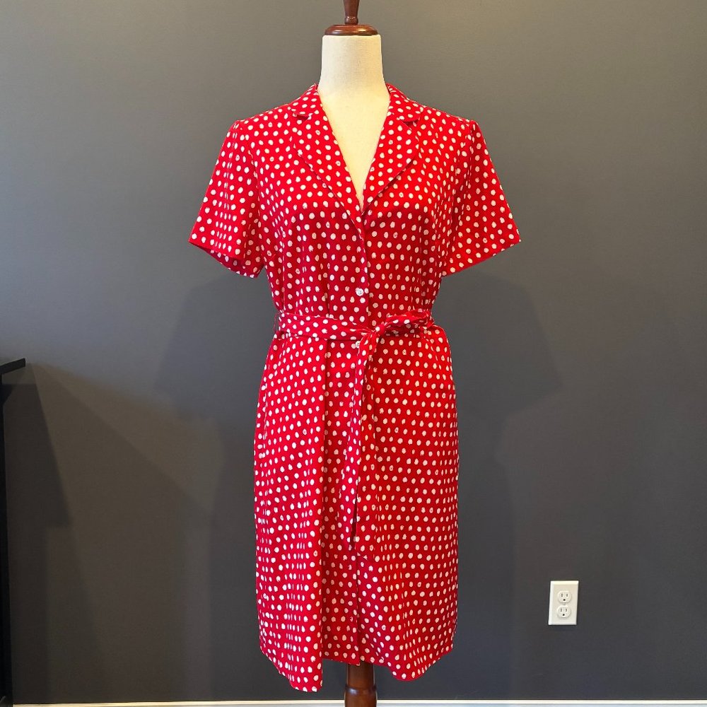 NWT Red Polka Dot Short Shirtdress